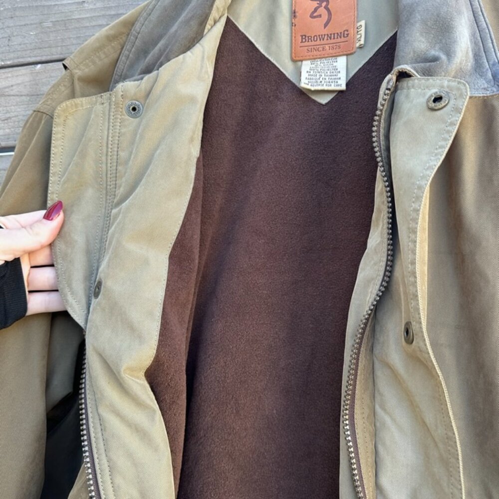 Vintage Browning Hunting Outdoor Canvas Lined Jacket - XL - Picture 3 of 10